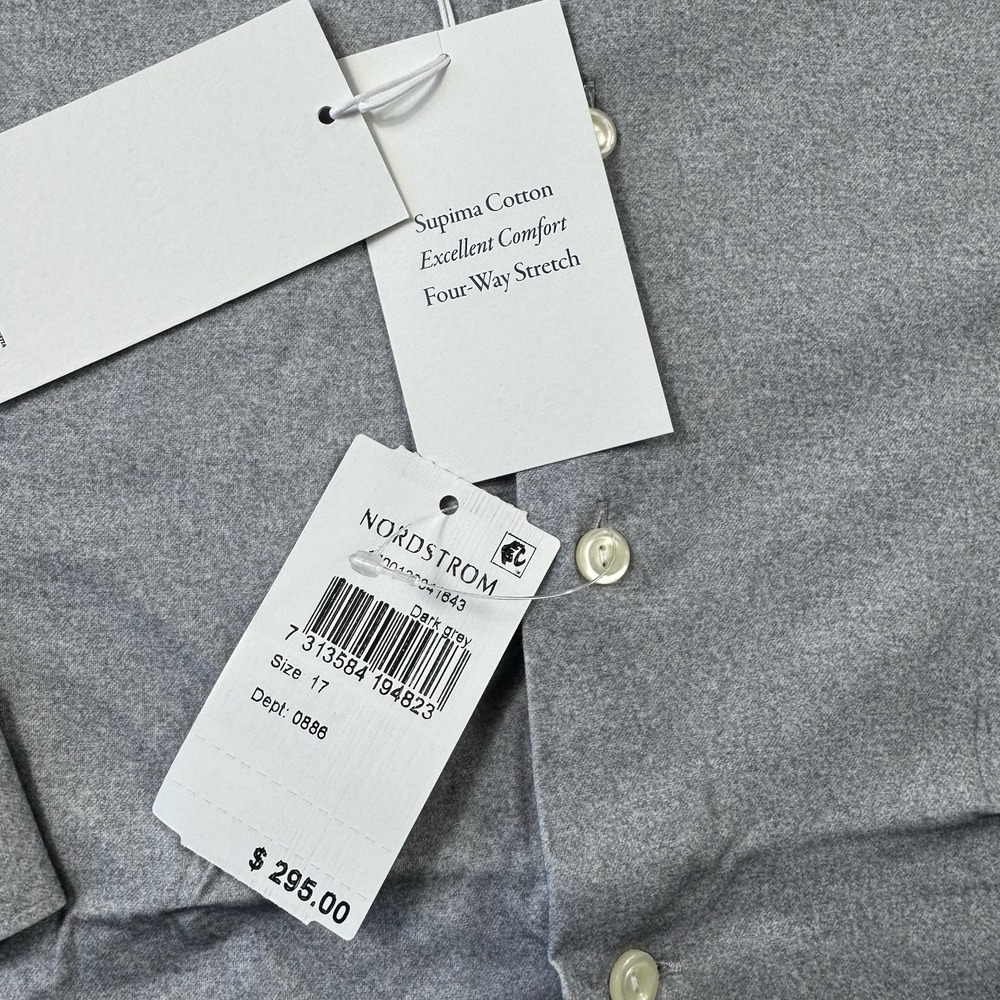 ETON Curent Slim Fit Cotton Stretch Button Front‎ Size 17/43 NWT - Picture 6 of 7